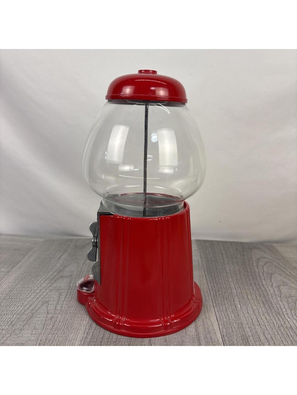 Vintage Red Carousel 1985 Gumball Candy Machine Metal Bank Glass Globe - 10.8" - Picture 5 of 14